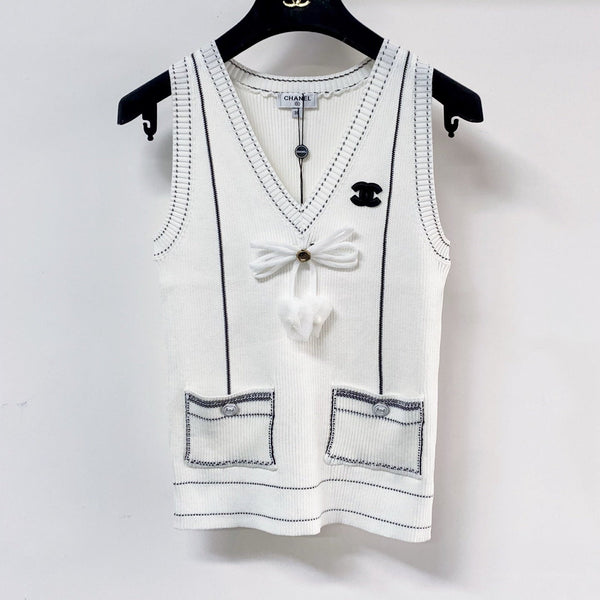 Gilet Chanel blanc en polyester 204099