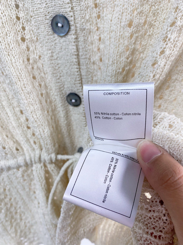 T-shirt Chanel à manches courtes, ivoire en coton nitrile 204086