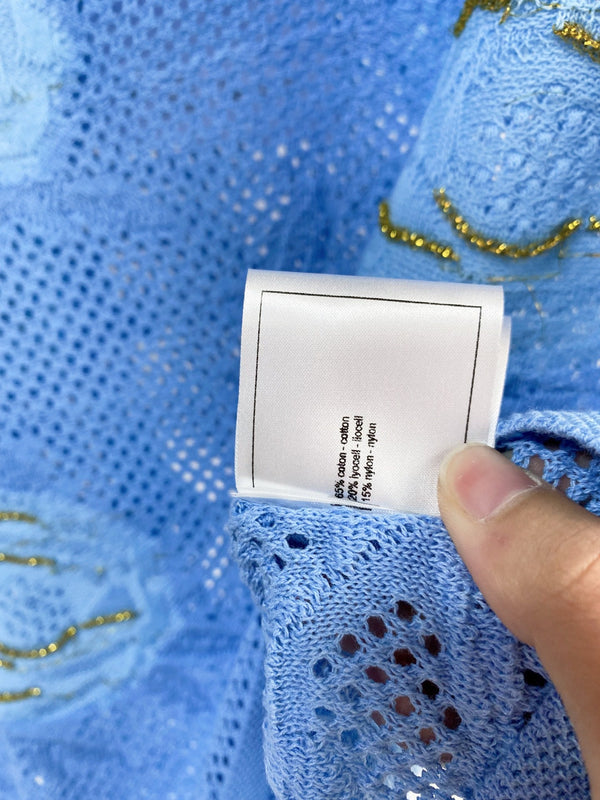 T-shirt Chanel manches courtes bleu en coton 204037