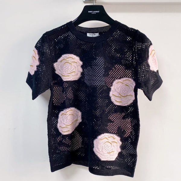 Chanel Short-Sleeve T-Shirt Black in Cotton 204036