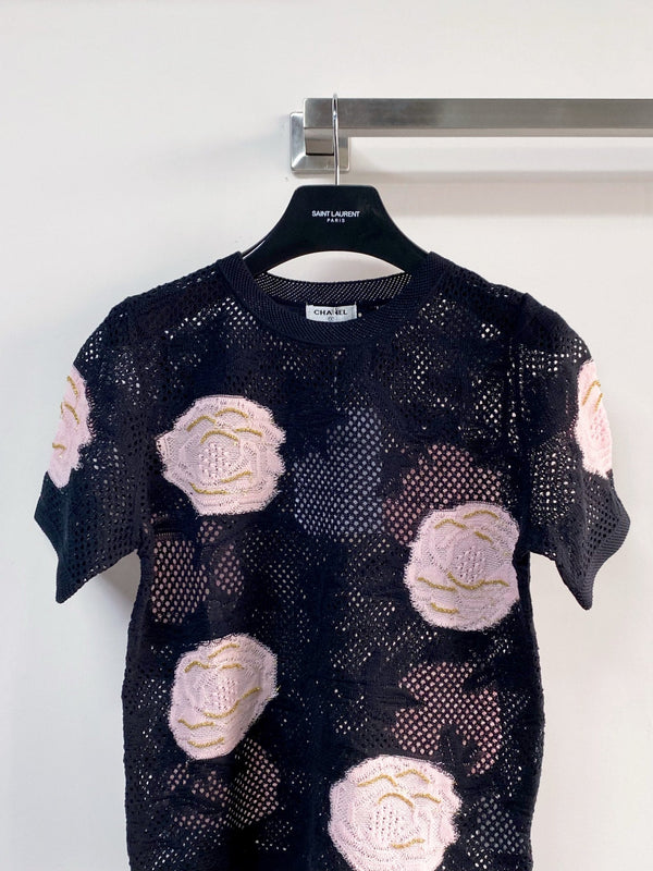 Chanel Short-Sleeve T-Shirt Black in Cotton 204036