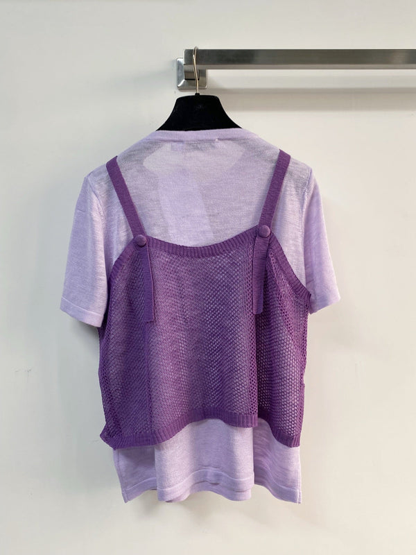 T-Shirt Manches Courtes Dior Violet en Acrylique 203995