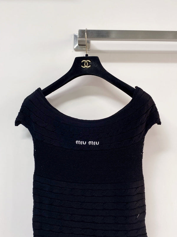T-shirt Miumiu manches courtes noir en coton Nitrile 208016