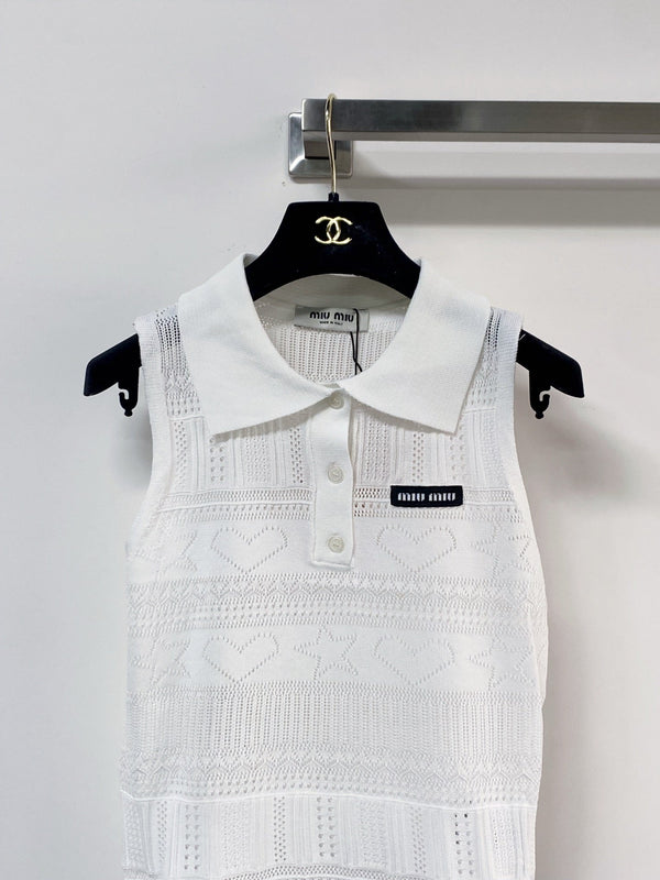 Miumiu Vest White in Cotton 207985