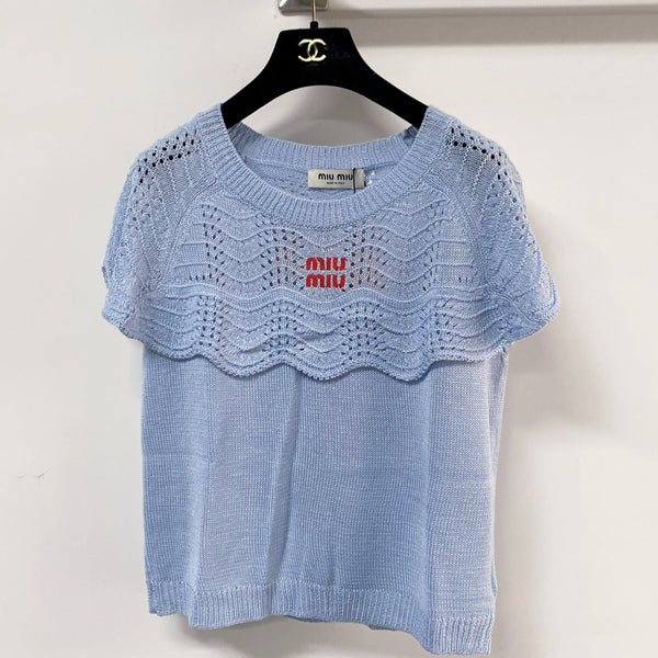 Gilet Miumiu bleu en laine 207967