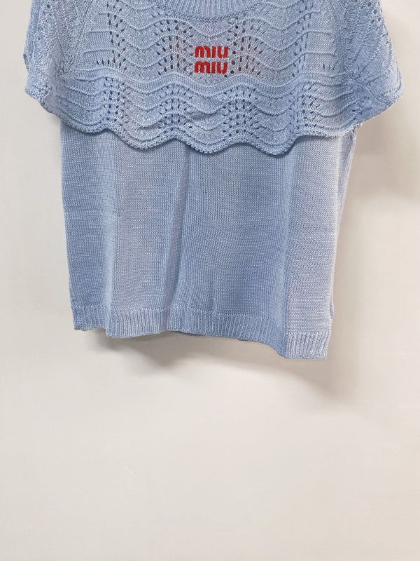 Gilet Miumiu bleu en laine 207967