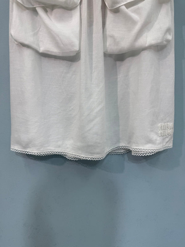 Jupe Midi Miumiu Blanche en Coton 207816
