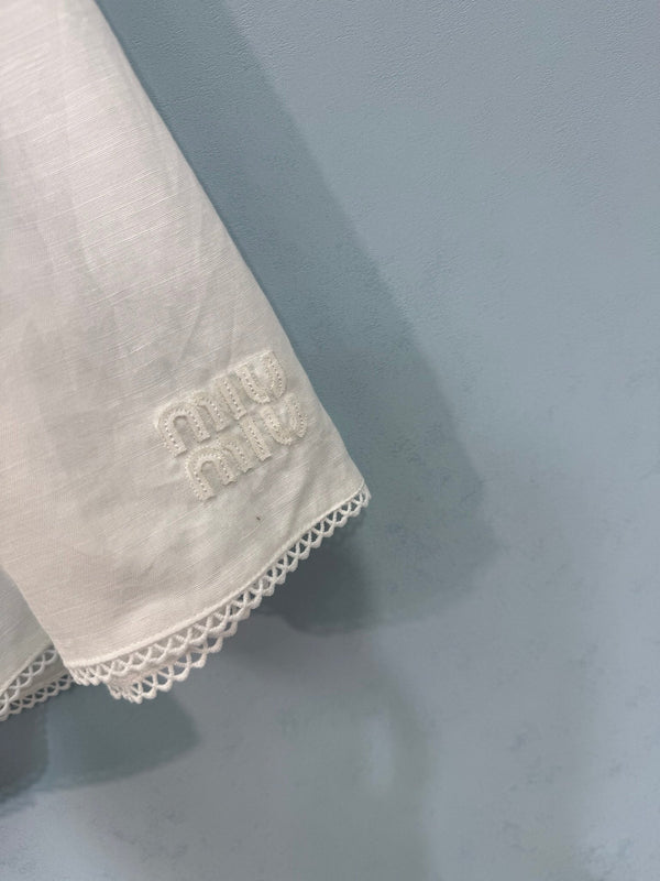 Jupe Midi Miumiu Blanche en Coton 207816