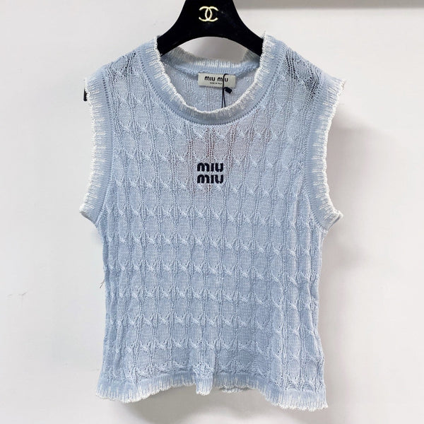 Miumiu Vest Blue in Wool 204097