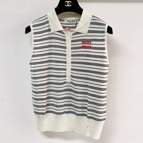 Miumiu Vest White in Wool 204094