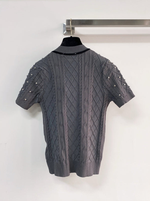 T-shirt Miu Miu manches courtes gris en acrylique 204090
