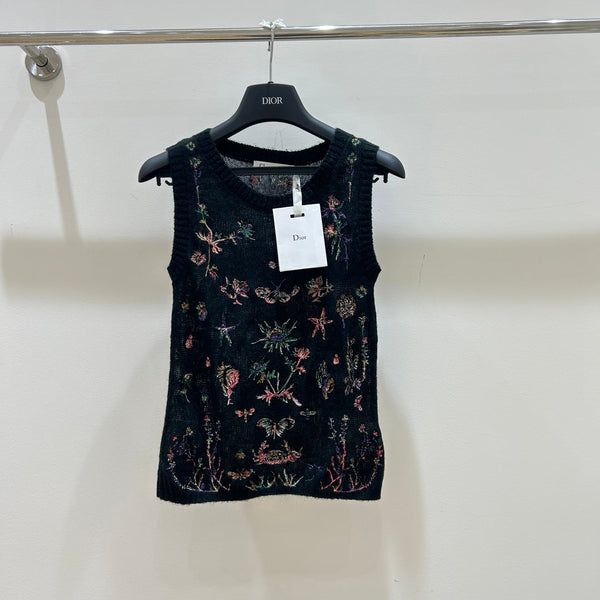 Dior Vest Elegant Floral in Wool Mohair