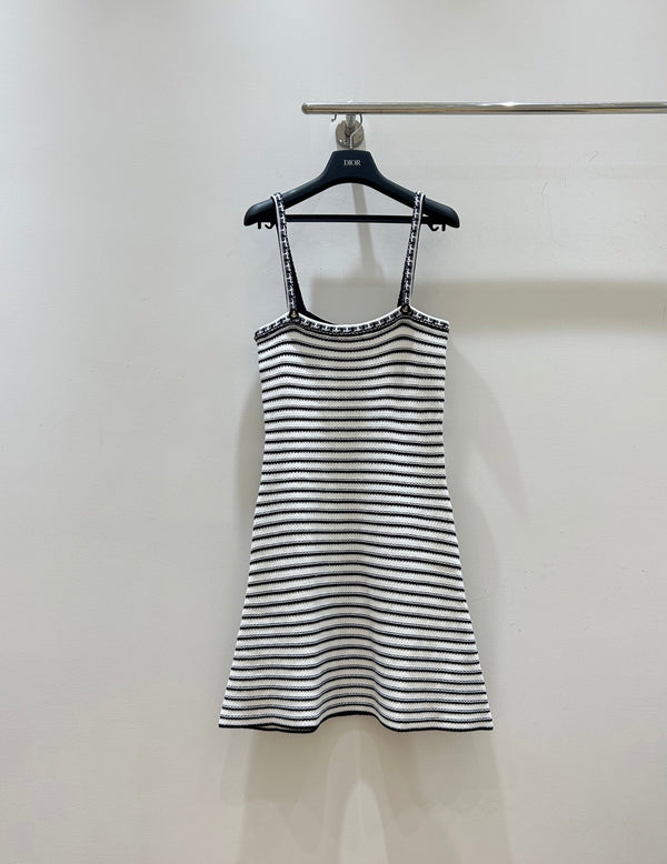 Dior Dress Black and White Striped in Cotton 177044