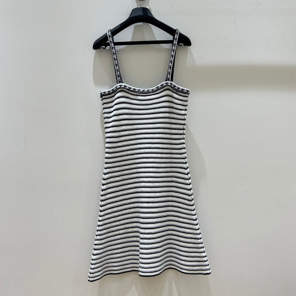 Dior Dress Black and White Striped in Cotton 177044