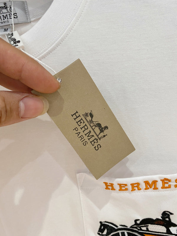 HM Short-Sleeve T-Shirt White in Cotton 215476