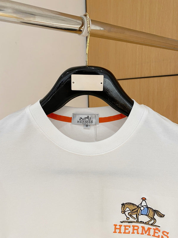 HM Short-Sleeve T-Shirt White in Cotton 215450