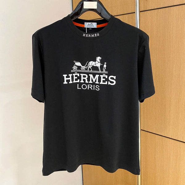 T-shirt à manches courtes HM Noir en Coton 215435