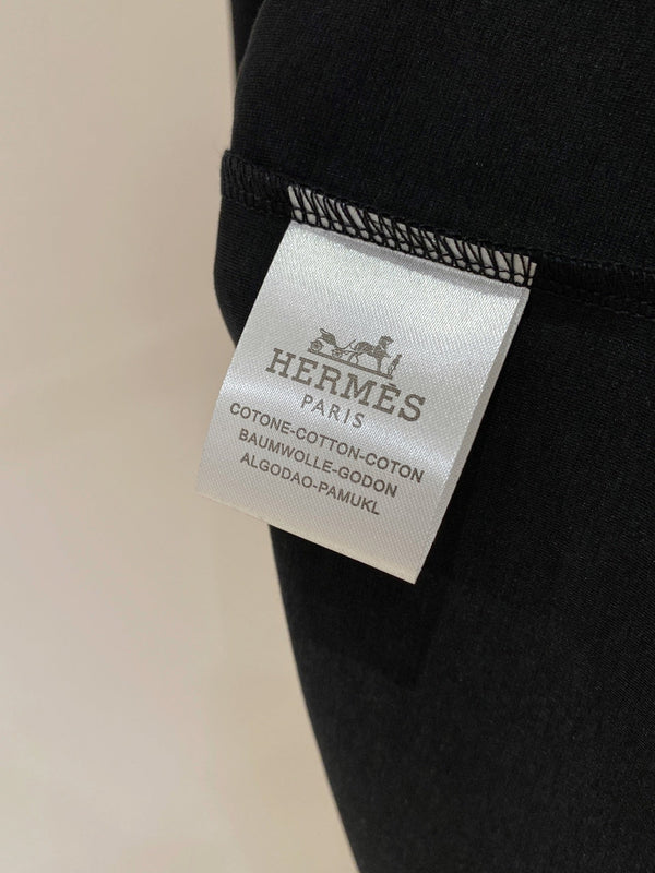 T-shirt à manches courtes HM Noir en Coton 215435
