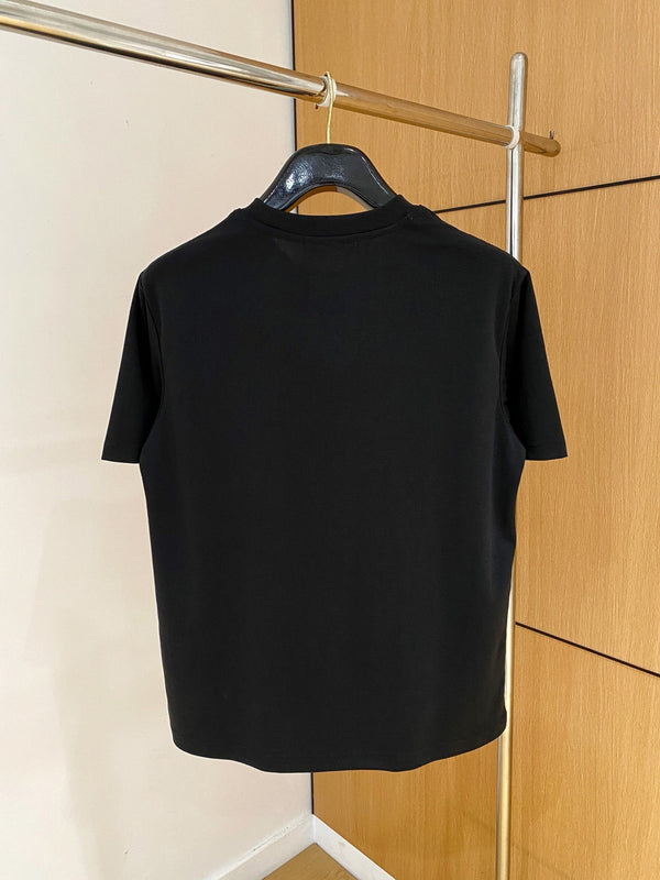 T-shirt à manches courtes HM Noir en Coton 215435