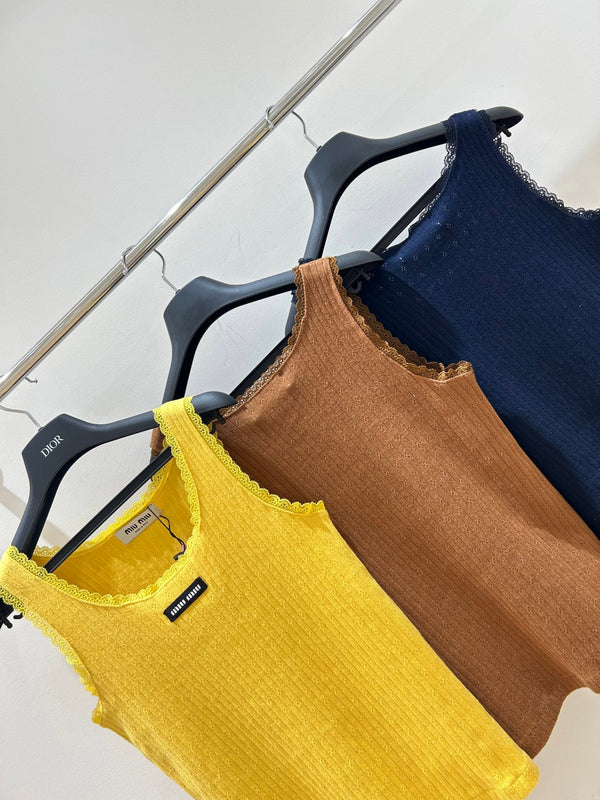 Miu Miu Short-sleeved Top in Cotton 221237