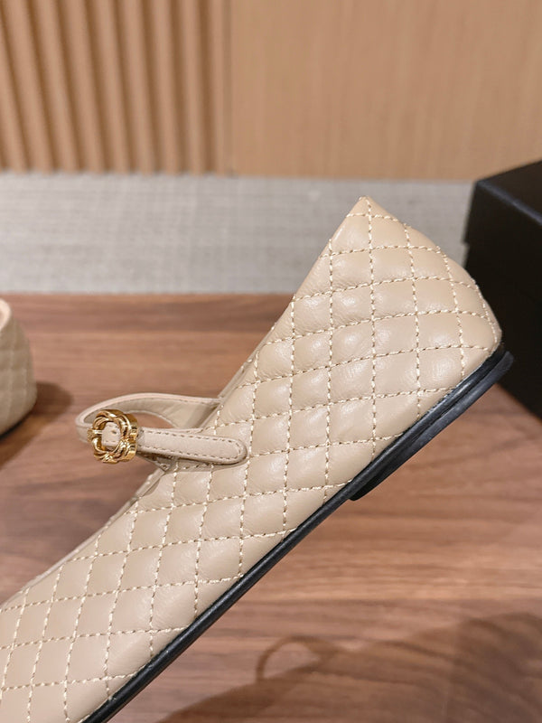 CC 26SS Quilted Mary Jane Light Beige in Calfskin 692539