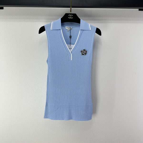 Gilet Chanel bleu en polyester 365299