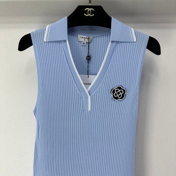 Gilet Chanel bleu en polyester 365299
