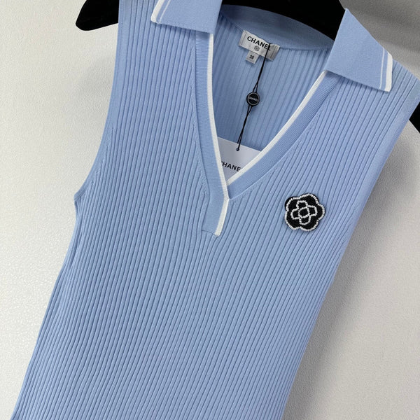 Gilet Chanel bleu en polyester 365299