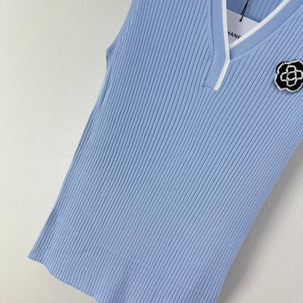 Gilet Chanel bleu en polyester 365299