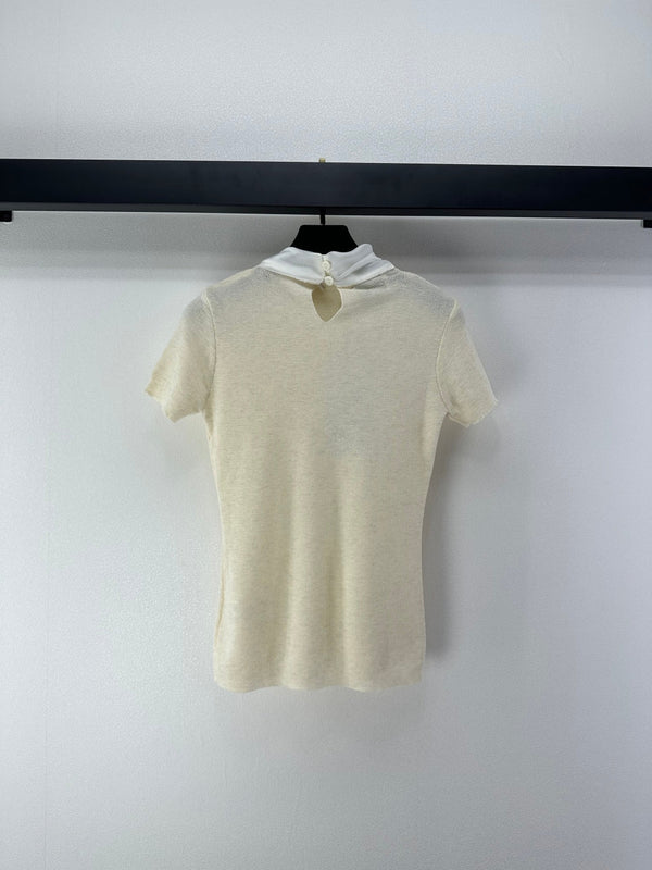 Chanel Bow-Tie Knit Top Beige in Viscose 361050