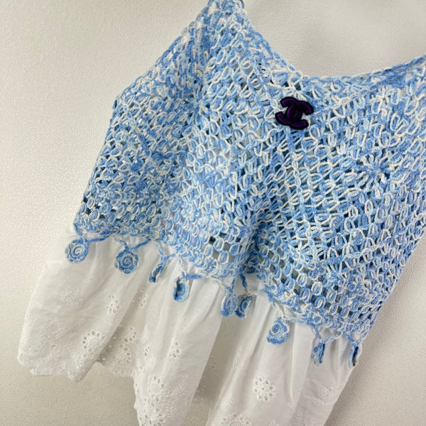 Caraco Chanel en dentelle bleu en laine 361032