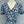Robe Miu Miu en soie de mûrier à col en V fleuri bleu 221190