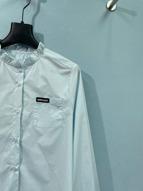 Chemise Miu Miu Bleue en Coton 218519