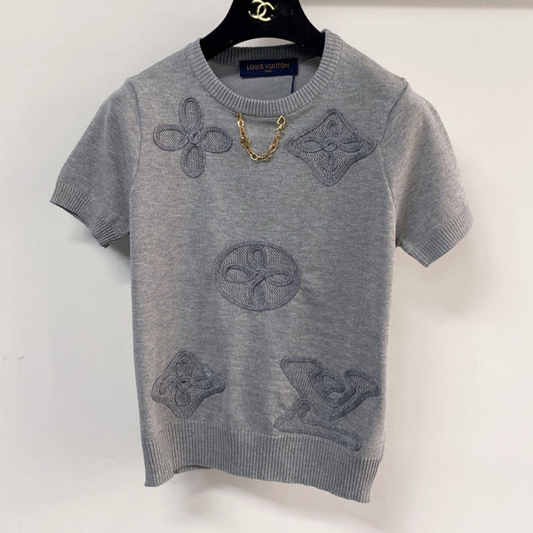 LV Short-Sleeve T-Shirt Gray in Cotton 231740