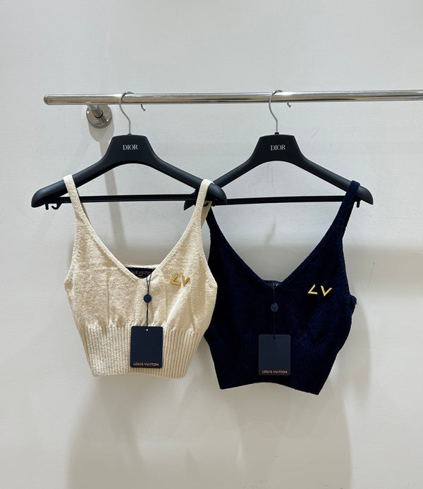 LV V-neck Cropped Camisole in Cotton 218907