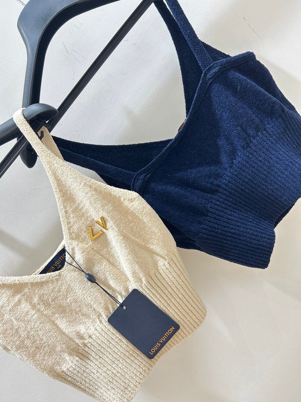 LV V-neck Cropped Camisole in Cotton 218907