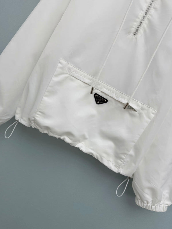 Prada Half-zip Pullover Top and Shorts White in Polyester 234857