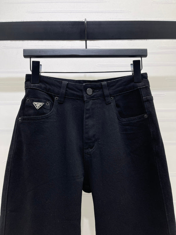 Prada Straight-leg Jeans Black in Cotton 227359