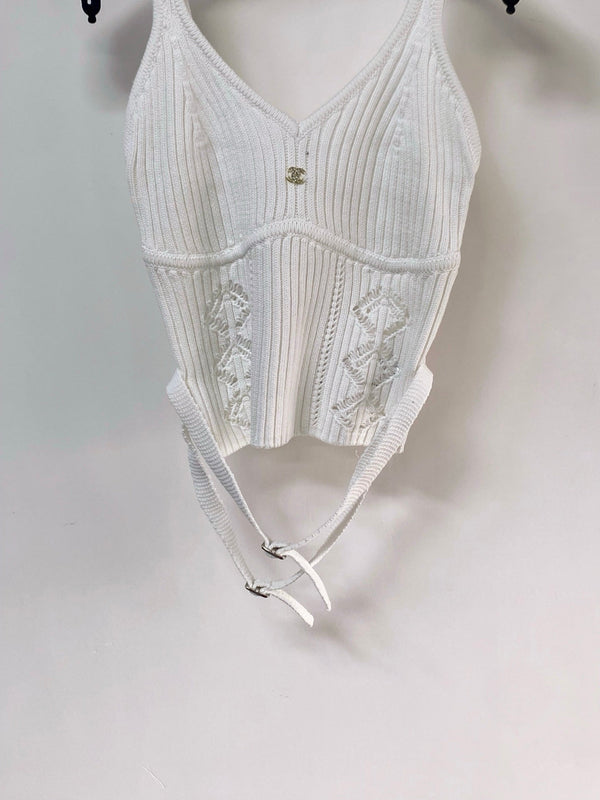 Caraco Chanel Bella blanc en coton 248374