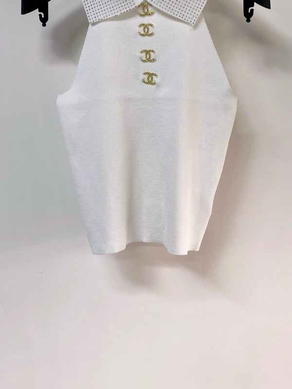 Chanel Vest White in Wool 248348