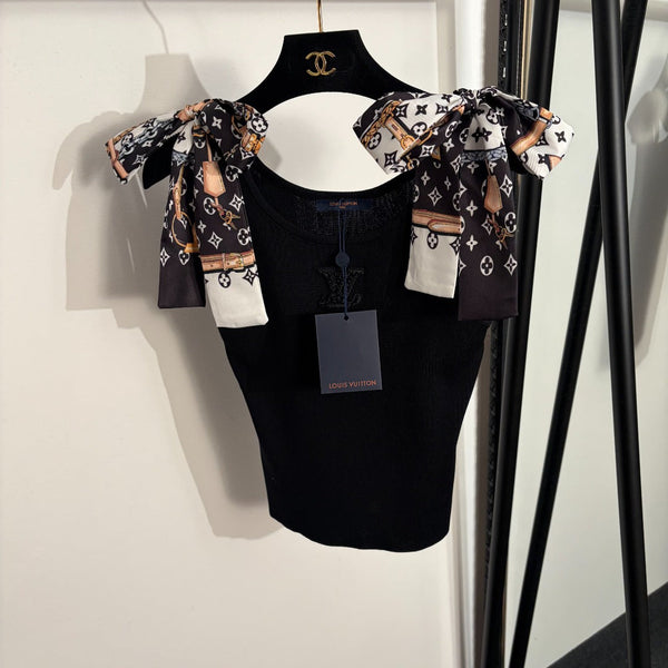 LV Monogram Logo Bow Ribbon in Knitted fabric 249430