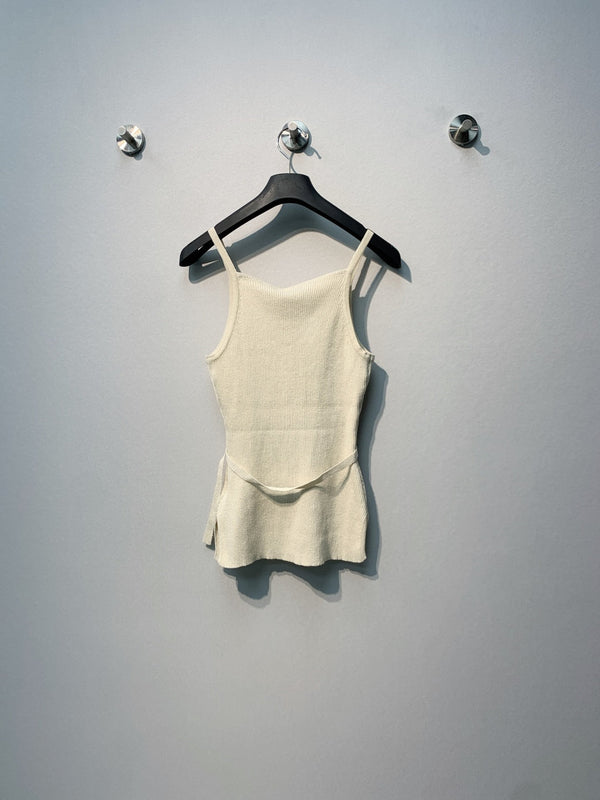 Chanel 26 Cream Rhinestone Camisole in Wool 254175