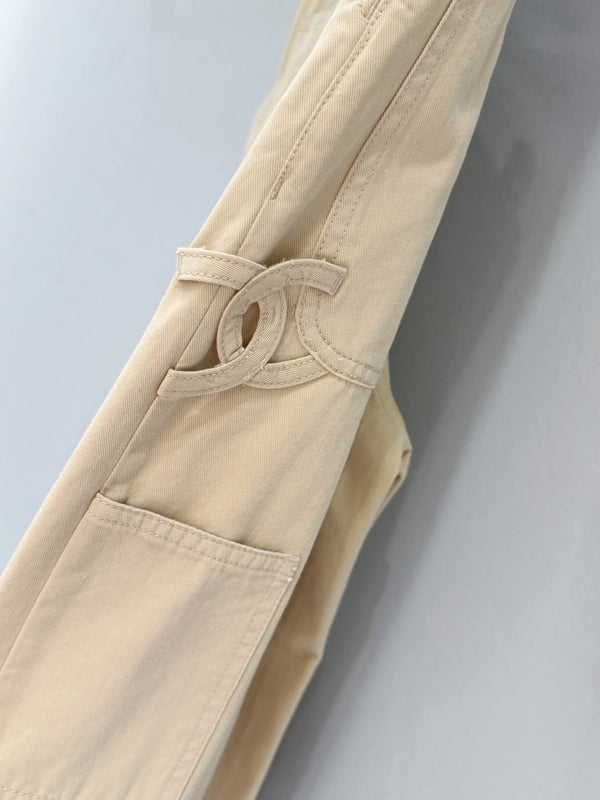 Chanel 26 Pantalon Cargo Kaki en Coton 253578