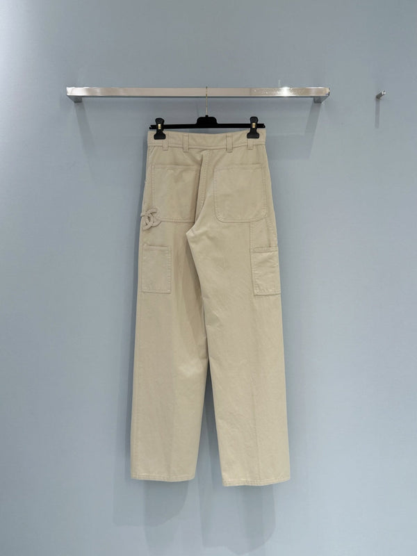 Chanel 26 Pantalon Cargo Kaki en Coton 253578