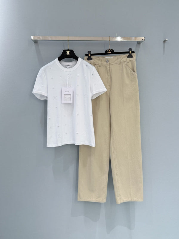 T-shirt Chanel 26 Manches courtes Blanc en Coton 253570