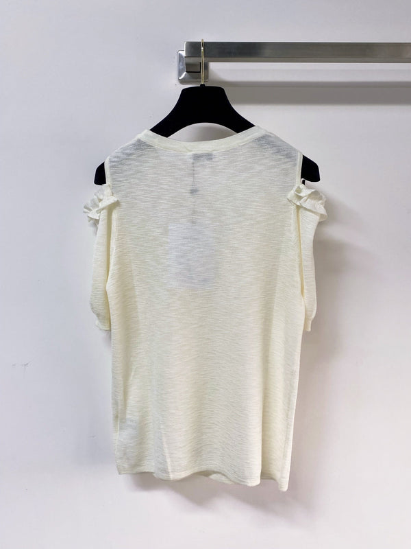 T-shirt Chanel 26 manches courtes crème en acrylique 252223