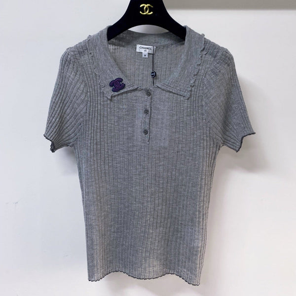 Chanel T-shirt manches courtes gris en Acrylique 252221