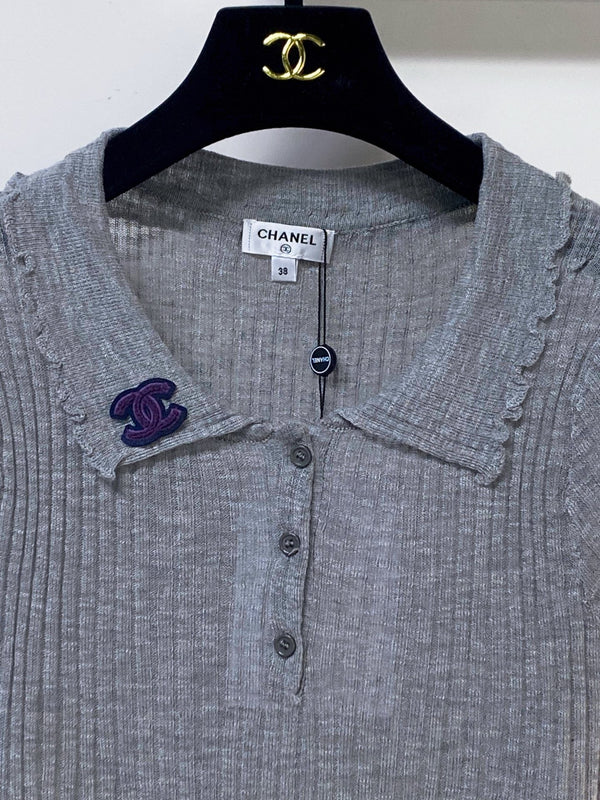 Chanel T-shirt manches courtes gris en Acrylique 252221