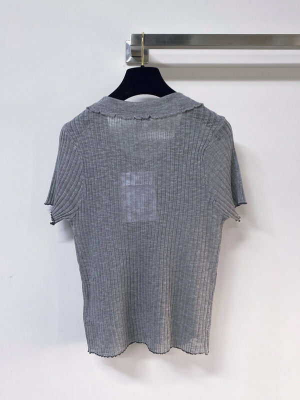 Chanel T-shirt manches courtes gris en Acrylique 252221