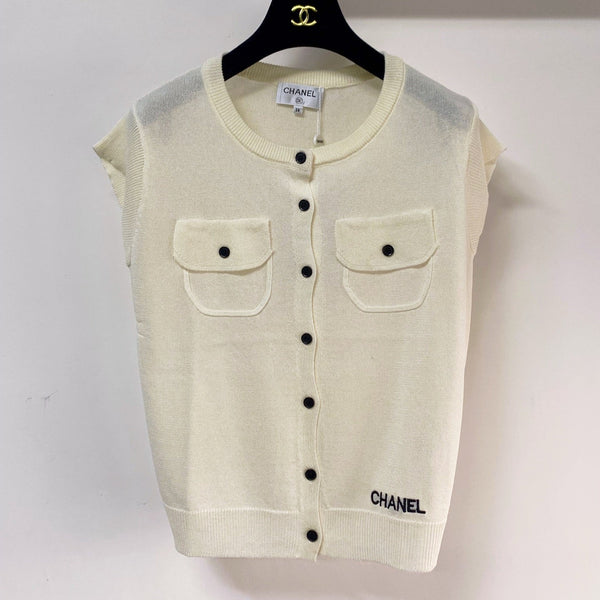 Gilet Chanel Crème en Viscose 252203